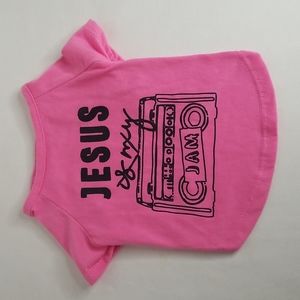 Pet Shirt Pink "Jesus is My Jam"  Sz. S